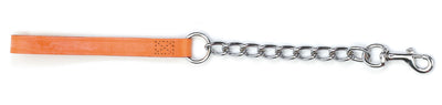 Ancol Heritage Chain Lead With Leather Handle Xheavy Tan 80cm